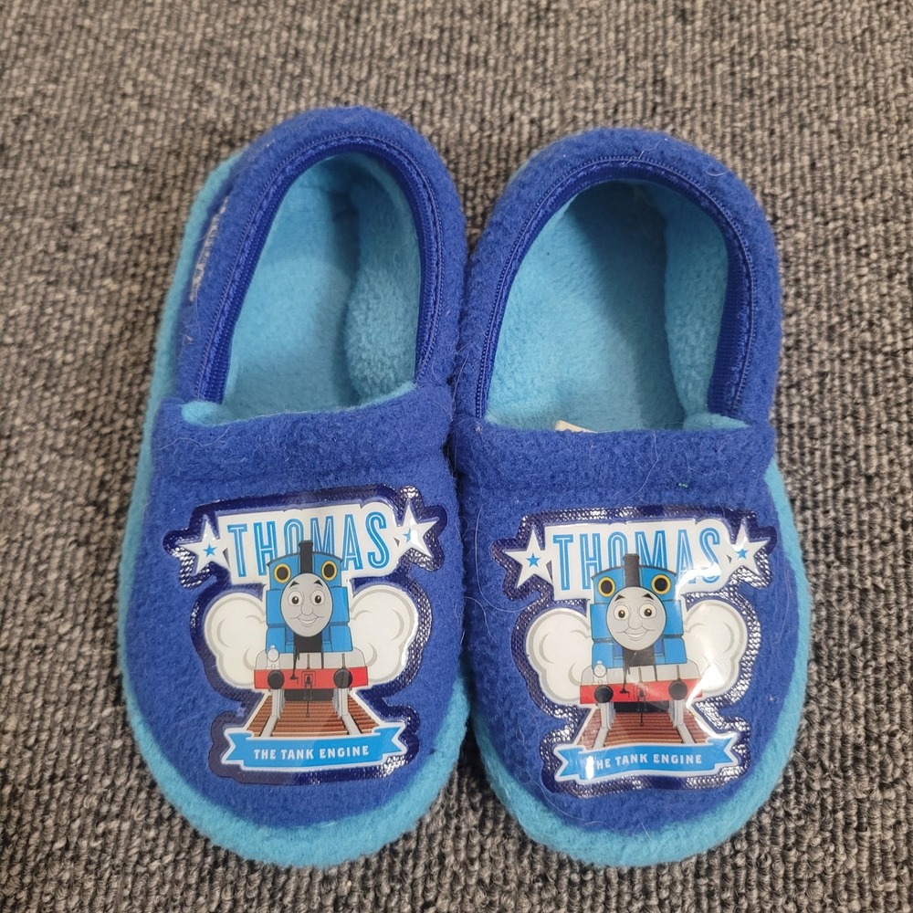 Thomas & Friends Size S 5-6 Slippers Toddler Boys Blue Fleece Train SWI6416ATT